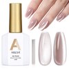 AILLSA Cat Eye Gel Nail Polish Nude Glitter Crystal Gel Polish with Magnet, Glass Christmas Sparkle Gel Nail Polish Reflective Shimmer Translucent Jelly Color U V Gel Salon DIY at Home 0.5 OZ GF26