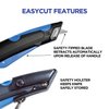 Cosco Box Cutter Knife with Shielded Blad Storage Compartment, Self-Retracting Cutter with Belt Holster for Boxes, Carboard, Cartons and Plastics, Black and Blue (091524)