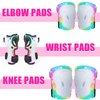 Ausletie Knee Pads for Kids Elbow Pads Wrist Guards, Kids Girls Knee Pads and Elbow Pads Set, 7 in 1 Kids Skating Protective Gear for Skateboard Roller Skating Scooter Cycling, 3-8 Years