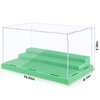Mlikero Display Case for Minifigures Action Figures Blocks, Clear Acrylic Minifigure Display Case Box Storage, Dustproof Showcase with 3 Movable Steps Gift for Kids, Green…