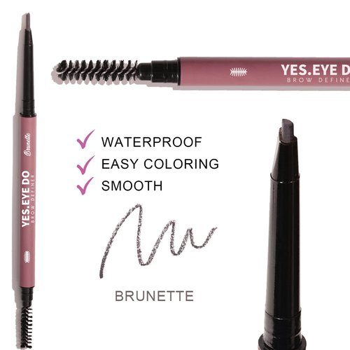 YES.EYE DO Makeup Kit for Eyebrow, Dual-ended Eyebrow Pencil and Brow Gel Clear 2 in 1 Eyebrow Set, Eyebrow Makeup Set for Brows Defining Filling Shaping,Brunette