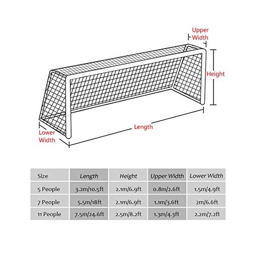Soccer Replacement Net, Soccer Goal Nets Durable Thickened Soccer Goal Net for Playground Feild 10 x 7ft / 18 x 7ft / 24 x 8ft(5 People)