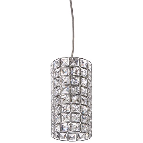 1 Light Round Shape Crystal Mini Pendant Light in Chrome Finish with Crystal - Joshua Marshal 7027-001