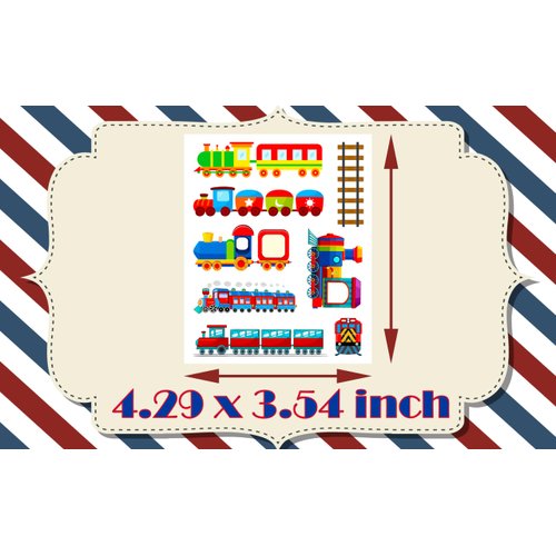 OriniPlay 192PCS Colorful Train Tattoos Temporary Stickers Suitable for transportation Themed Birthday Party Favors Supplies Decorations Goodie Bag Stuffers (24 Sheets)