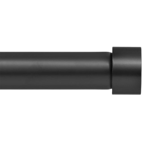 Ivilon Side Window Curtain Rod - End Cap Style Design 1 Inch Pole. 16 to 28 Inch Color Black