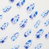 Rilafuvu Press on Nails Almond Fake Nails Short False Nail Blue and White Porcelain Acrylic Nails Full Cover Glue on Nails Glossy Stick on Nails Floral Acrylic Press on Nails Cute/lovely 24Pcs-12Sizes