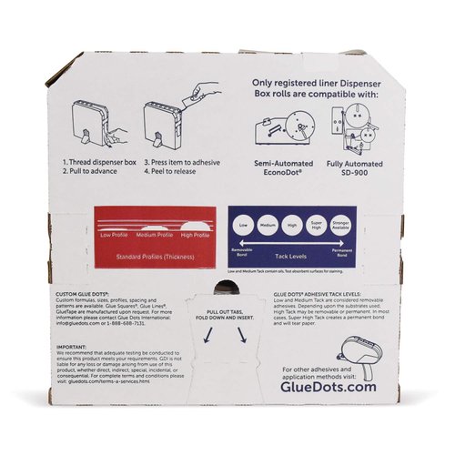 Glue Dots Pro Dispenser Box Applicator with 4000 (1/2") Low-Profile Super-High Tack Double-Sided Adhesive Dots