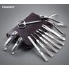FAMILIFE Manicure Set, Nail Clippers Set Professional Manicure Kit 11 in 1 Stainless Steel Pedicure Tools Nail Kit Mens Grooming Kit with Portable Leather Travel Case Dark Violet Birthday Gifts
