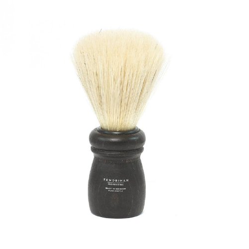 Fendrihan Boar Bristle Shaving Brush with Black Beech Wood Handle for Personal & Professional Shaving (Made in Germany)