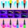 DELISOUL Neon Liquid Eyeliner Pen, Waterproof Smudge-proof Pigmented Eye Liner, Glow Brightly Under UV Lights, Colorful Eye Makeup For Rave Party Music Festival, Neon Green