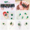 24pcs Green Luxury Nail Charms +2000pcs Emerald Green Rhinestones 3D Big Nail Gems Glass Nail Crystals Diamonds Jewelry Stones Alloy Nail Art Studs Decor Supplies Heart Charms for Arylic Nails Crafts