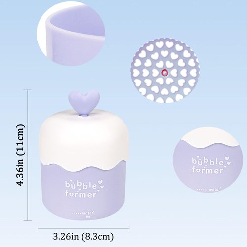 Biiange Face Cleanser Bubbler Foam, Bubble Maker for Face Wash, Bubble Foamer Device, Gentle Deep Cleanser Foam, Maker Face Foaming Maker Foam for Cleaning (1, Purple)
