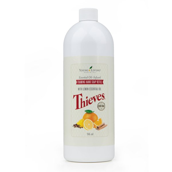 Young Living Thieves Foaming Hand Soap 32 fl oz - Effective Plant-Derived Ingredients - Cleansing and Refreshing - Powerful Moisturizers - Gentle on Hands