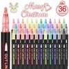 OLINGYOU 36 Pack Double Line Outline Markers, Squiggles Shimmer Markers Set, Self Outline Metallic Glitter Marker Pens for Christmas,Art, Drawing, Writing, Greeting Cards, DIY, Scrapbook, Easter Eggs