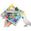Jinkoozz Bird Foraging Toys Box, Wooden Parrot Shredding Toys Box, Bird Chewing Toys, Birdcage Accessories, Suitable for Small Birds Parakeets Cockatiels Love Birds Conures