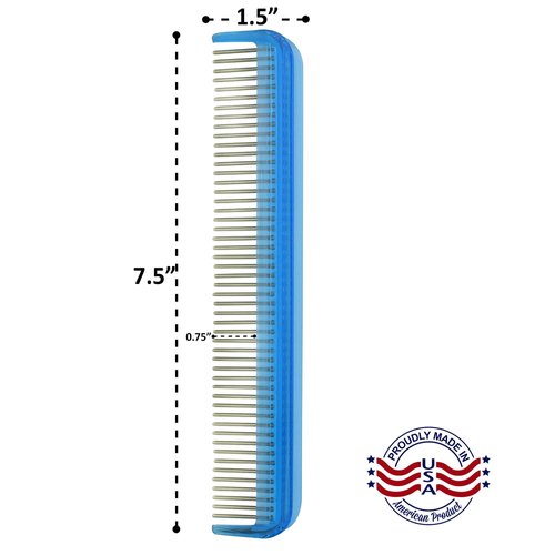 Pet comb for easy mat removal - silky smooth rotating teeth untangles without causing pain to pets. (7", Purple)