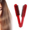 Clamp Hair Brush, Hair Straightening Comb Bristle Double Sided Brush for Hair Hair Straightener Comb Double Brushes Comb Hair Styling Brush Hair Clamp Combs for Wide Wavy Curly Hair Styling Tools