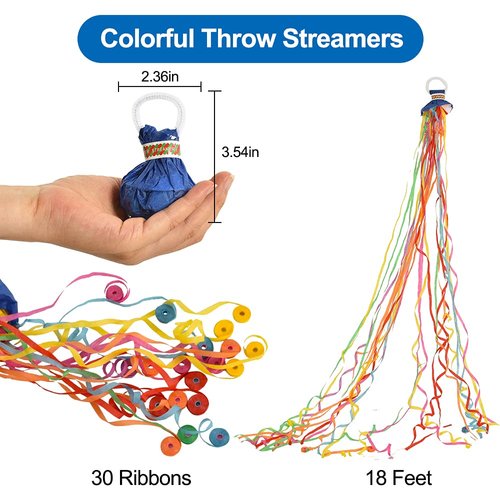 BEISHIDA Streamers Popper Hand Throw Streamers No Mess Confetti for St.Patrick's Easter Celebration Birthday Propose Engagement Wedding Graduation Party Favors (Multi Color)
