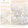 Latious Silver Bride Wedding Hair Comb Rhinestone Bridal Hair Piece Pearl Hair Accessories for Women and Girls