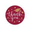 Andaz Press Burgundy Maroon and Gold Glittering Graduation Party Collection, Round Circle Gift Tags, Thank You!, 24-Pack