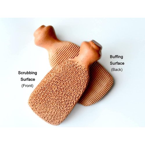 Dual Mode Pumice Stone for Feet Lasts 5+ Years Hard and Dead Skin Foot Exfoliator Scrubber Callus Remover Natural Terra-Cotta
