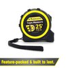 Bullseye 25 Ft Tape Measure with Magnetic Hook - 1" Double-Sided Blade - Tape Measures with Imperial & Metric Measurements - Retractable Measuring Tapes with Fractions