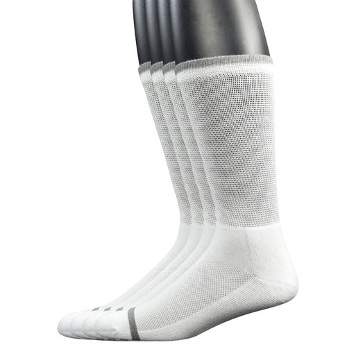 Yomandamor Men's 4 Pairs Diabetic Crew Socks with Seamless Toe and Cushion Sole