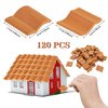 Woohome 322 PCS Mini Grey Roof Tiles Mini Wall Bricks Set, DIY Materials Miniature Brick Scale Model Bricks and Miniature Tiles Roof Tiles Dollhouse Fake Tiles for Miniature House Buding