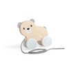 Bigjigs Toys FSC Certified Bear Pull Along Toy - Eco-Friendly Wooden Bear with Felt Ears & Tail and Grey Pull Cord, Quality Pull Along Toys for 1 Year Olds, Wooden Baby Toys