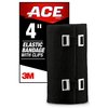 ACE 4 Inch Elastic Bandage with with Clips, Black, Great for Leg, Shoulder and More, 1 Count