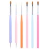 6Pcs Nail Art Brush Set, Gel Polish Acrylic Nails Painting Brush Dotting Pen Liner Brushes Double-Ended Fingernail Design Tools Kit Manicure Drawing Cleaning Home DIY Salon Gifts(Multicolor-1)