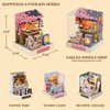 Lannso DIY Dollhouse Miniature Kit, Doll House Kit with Dust Proof Cover, Mini Handmade Wooden Dollhouse Toys for Adult Gift(QT41)