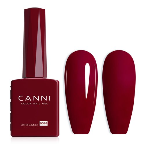 CANNI Dark Red Gel Nail Polish, 1Pcs Dark Burgundy Red Gel Polish Deep Cherry Red Color Nail Polish Gel High Gloss Soak Off U V Gel Nail French Nail Manicure Salon DIY