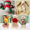 Threehoney 24 Pcs Crochet Doll Stand Wooden Knitted Doll Display Stand Double Steel Needle Doll Holder Felting Animal Doll Toy Wooden Base Support Action Figure Stand