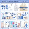 RedCrab Kids Medical Kit 60+pcs, Cute Hippo Dentist Role Players with Clothes, Toddler Preschool Pretend Doctor Playset with Carry Case, Medical Playset for 3-8 Boys and Girls (Blue)