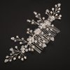 BERYUAN Bridal Crystal Rhinestone Flowers Headpiece Silver Rhinestone Crystal Hair Comb Dainty Rhinestone Hair Comb for Women for Wedding Party