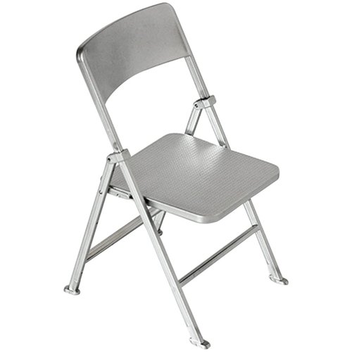 SAFIGLE Folding Mini Chair Dolls Folding Chair Dollhouse Folding Chair Miniature Furniture Folding Chair Foldable Chair for Action Figure Accessories Dollhouse Accessories Silver
