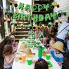 SUNBEAUTY Green Tractor Happy Birthday Banner Set with Tractor Garland Banner for Tractor Farm Themed Birthday Party Supplies Decorations | Pre-Strung
