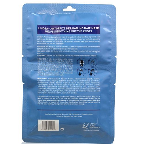 Lindsay Home Aesthetics Anti-Frizz Detangling Hair Mask-Infused with Moroccan Oil, Elastin, Silk Amino Acids-Repair Damaged Hair-Lightweight with Protein to Help Restore Elastin, 1 oz (Pack of 3)