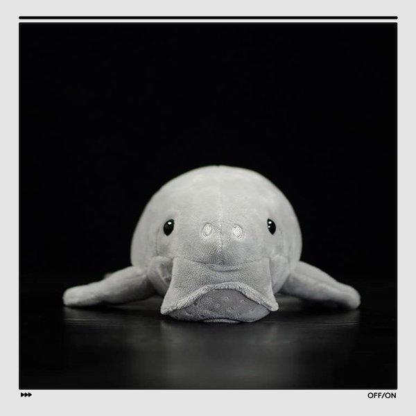 BABY FRANKIEZHOU Simulated South Manatee Plush Toy, 14 Inch Grey Super Cute Plush Stuffed Toy Figure Super Soft Pillow Decoration Children's Sea Animal Gift Doll