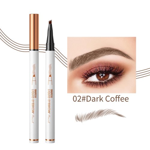 Eyebrow Pencil,3D Microblading Eyebrow Tattoo Pencil 4 Fork Tip,Eye Makeup Long-Lasting Waterproof & Smudge-proof Natural Eyebrow Hair Eyebrow Pencil (1#dark coffee)
