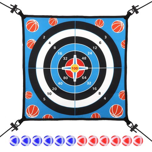 Trampoline Dart Board Game Accessory, Dart Board Game for Kids with 12 Sticky Balls Trampoline Toy Accessory Trampoline Toss Game for 8/10/12/14ft Trampolines Indoor Outdoor Party Game