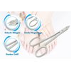 SMI - Scissor Style Cuticle Nipper - Cuticle Trimmer Precision Cuticle Scissors for Women Men Beauty Grooming Fingernail Toenail Stainless Steel with Pouch