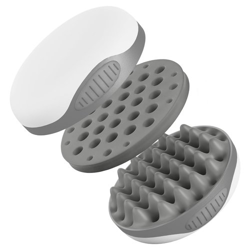 WTTORDE Silicone Curly Hair Brush, Twist Curl Comb for Afro Curls, Two-Sided Use Hair Wave Tool for Short Hair, Different Sized Holes Durable Curling Combs for Men Women, Gray