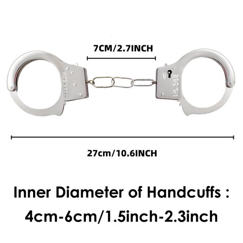Halloween Stainless steel Toy Handcuffs with Keys Fake Pretend Play Mini Handcuff Props Stage or Costume Prop Party Favors Gift for Kids and friends