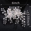 Bmirth Wedding Hair Comb Pearl Bride Headpieces Rhinestone Bridal Side Hair Accessories Hair Jewelry for Women and Girls (Flower hair comb)