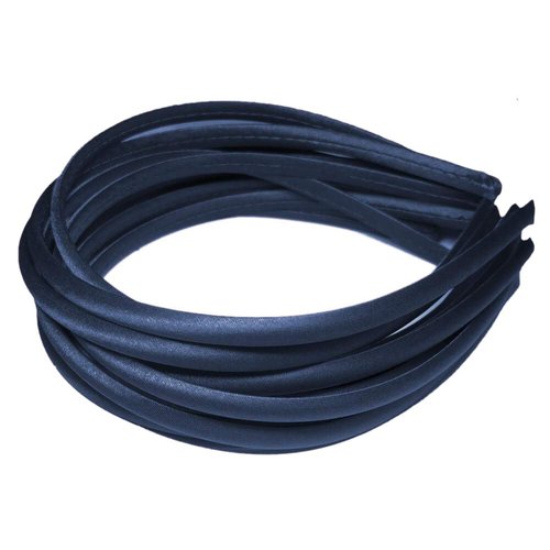 Threddies 12pc Skinny Satin Headbands - 7mm wide, solid color packs (Navy Blue)