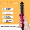 Mini Collaspe Hair Curler, Tangle-Free Curling Iron Brush and Volumizer, 1 inch Dual Voltage Travel-Friendly Tourmaline Ceramic Ionic Brush Styling Wand（Don't Blow Air