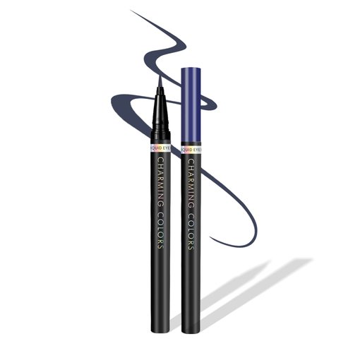 Music Flower Eyeliner Pen,Colored Matte Liquid Eyeliner Waterproof Smudge Resistant with Precise Tip (Dark blue)