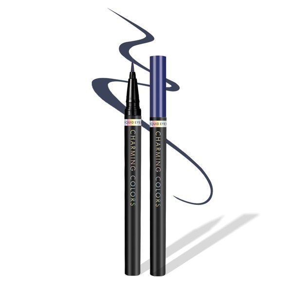 Music Flower Eyeliner Pen,Colored Matte Liquid Eyeliner Waterproof Smudge Resistant with Precise Tip (Dark blue)